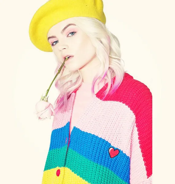 Rainbow Stripe Embroidered Sweater AD10139