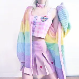 Rainbow Stripe Embroidered Sweater AD10139