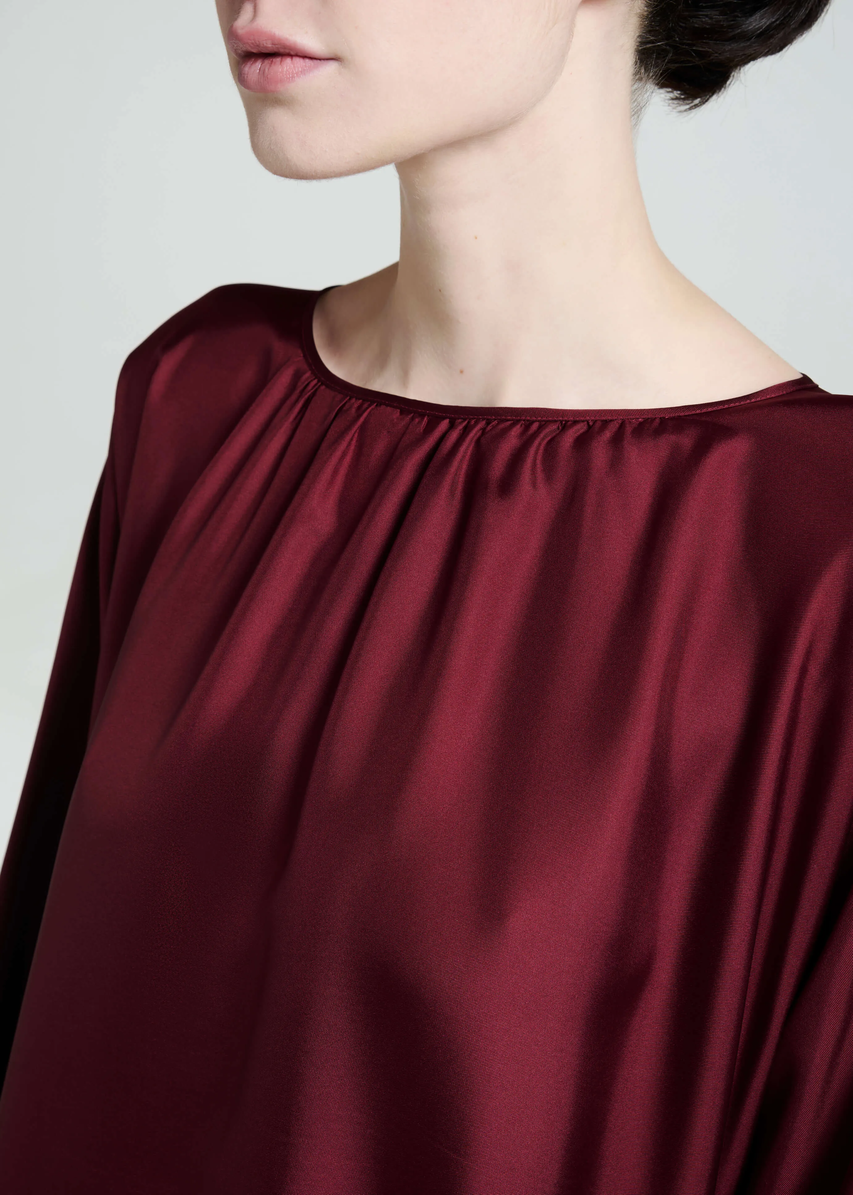 Rhodes Dress Burgundy Silk Twill
