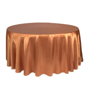 Satin 132" Round Tablecloth - Terracotta