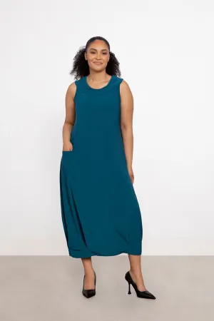 Sleeveless Angle Seam Pleat Hem Dress | Dragonfly