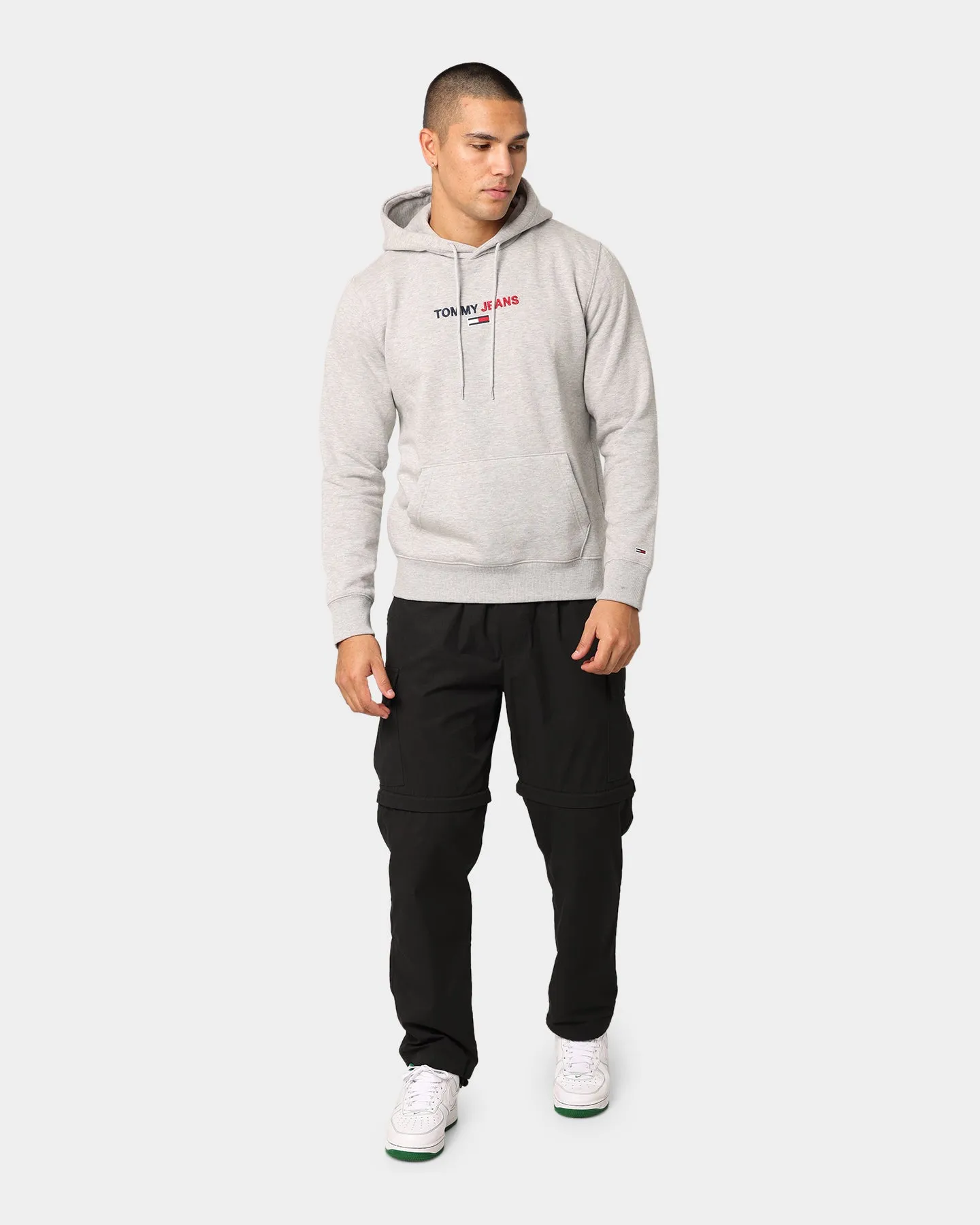 Tommy Jeans Linear Logo Hoodie Light Heather Grey