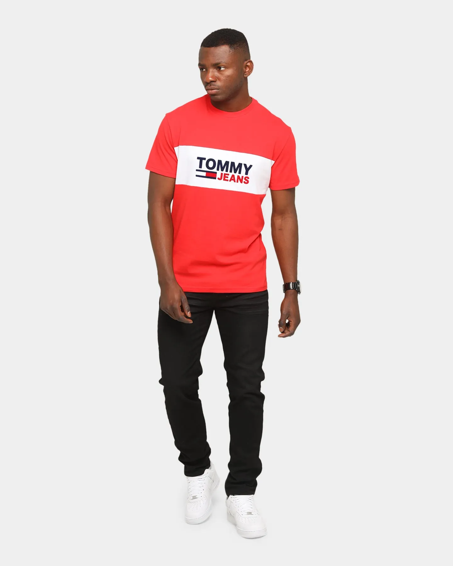 Tommy Jeans Pieced Band Logo T-Shirt Crimson