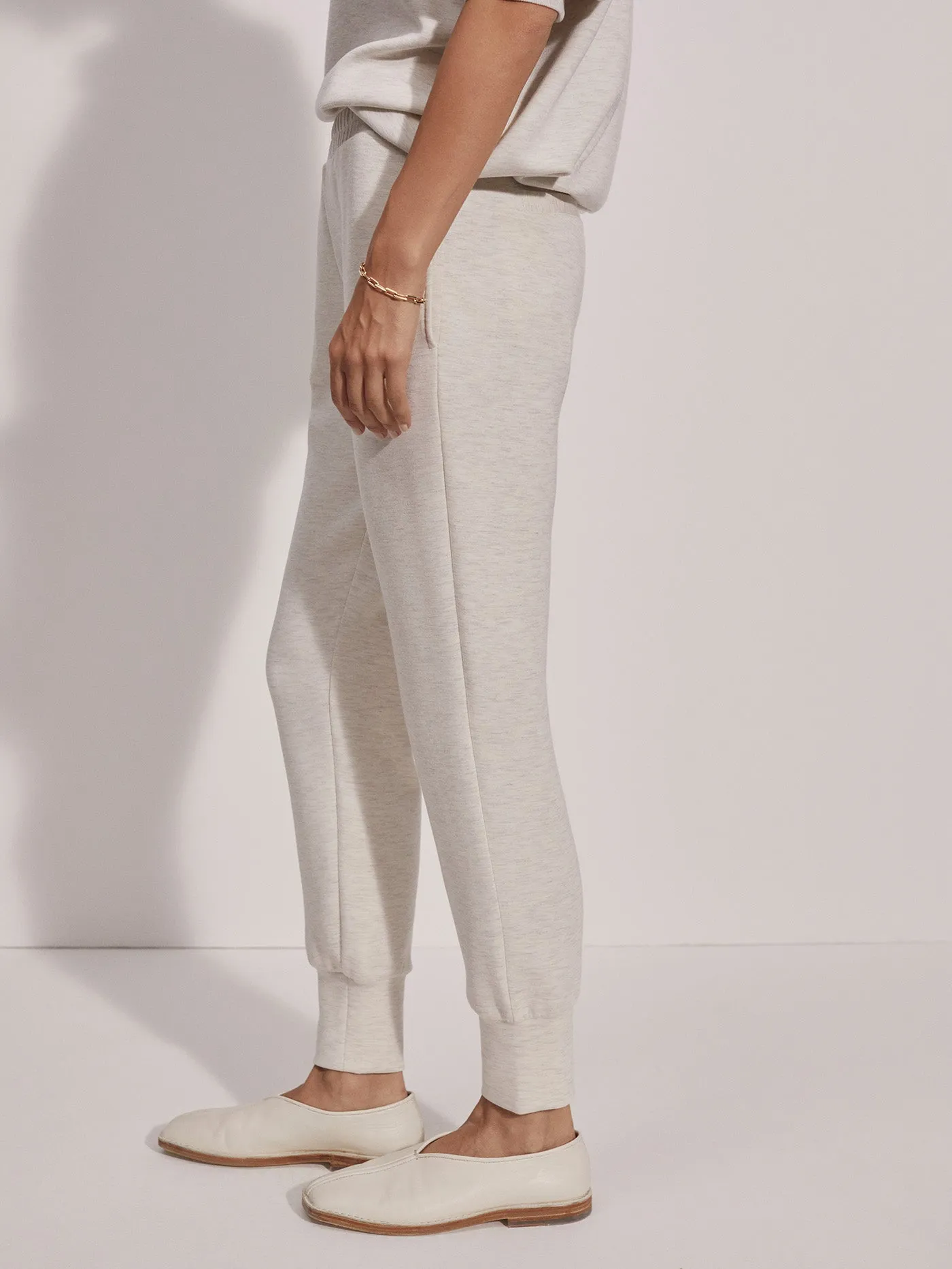 Varley The Slim Cuff Pant 25" in Ivory Marl