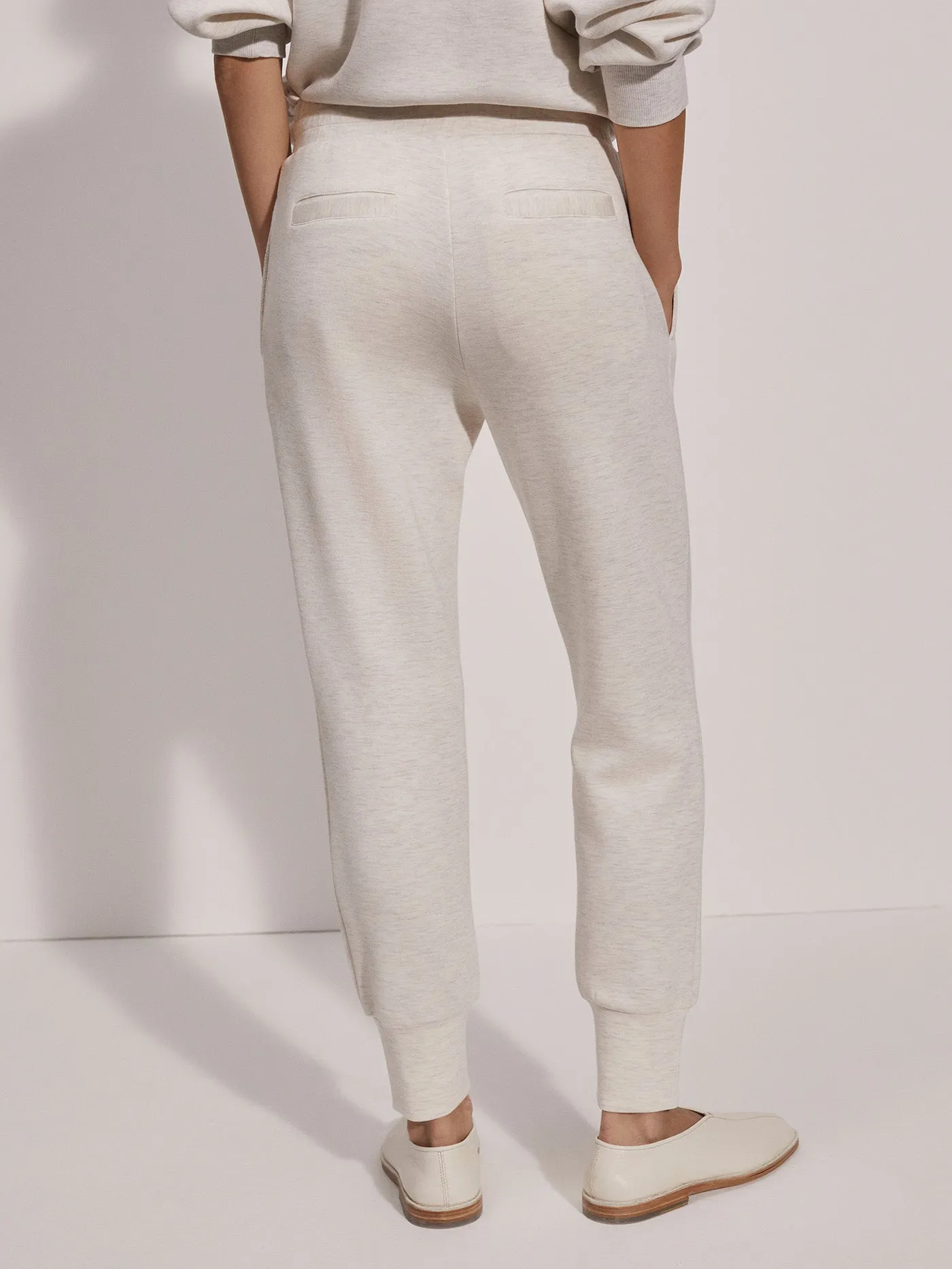 Varley The Slim Cuff Pant 25" in Ivory Marl