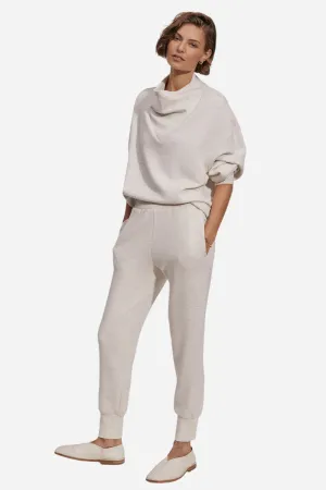 Varley The Slim Cuff Pant 25" in Ivory Marl
