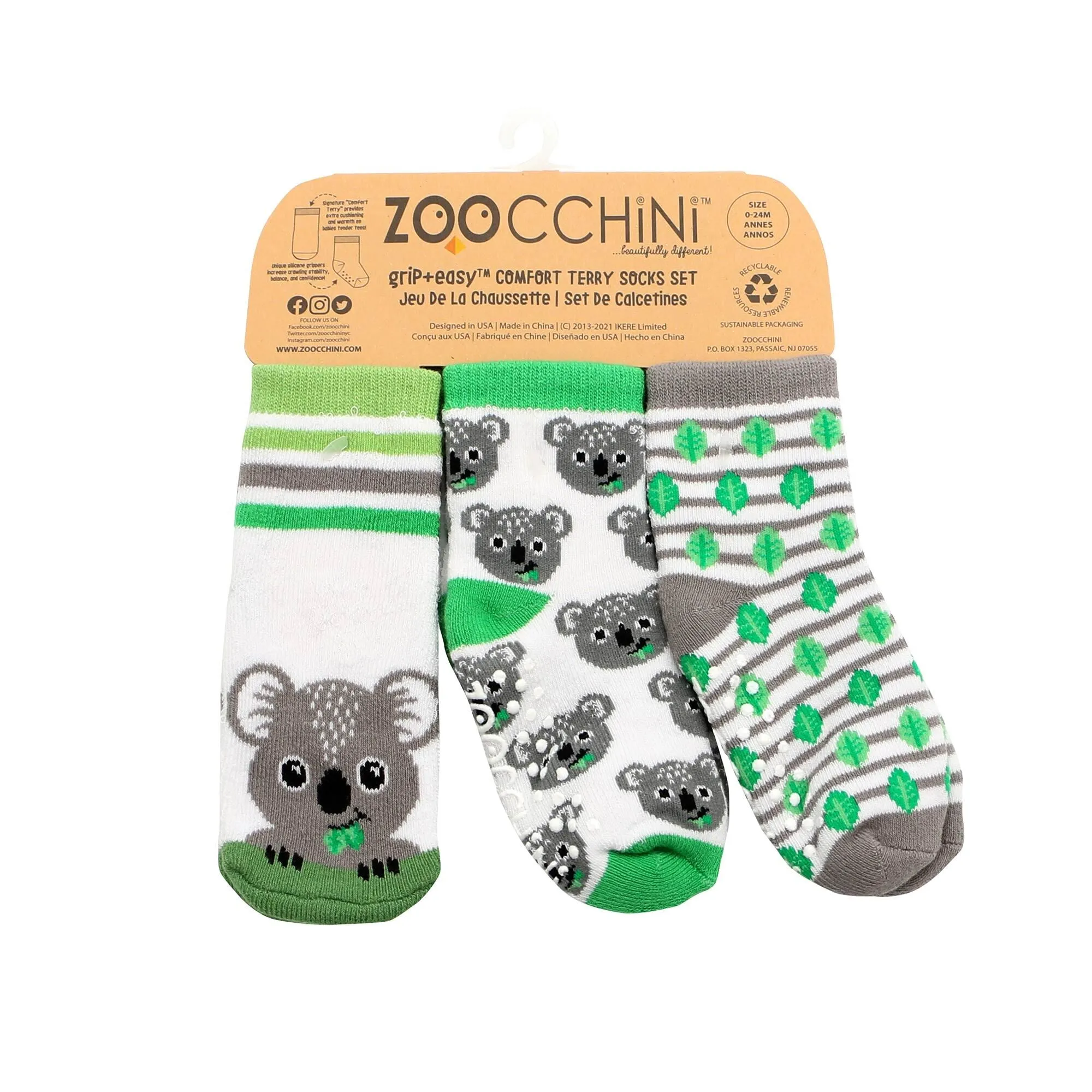 ZOOCCHINI - 3pair Comfort Terry Socks  0-24M